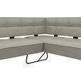 ECKBANK 227/165 cm  in Hellgrau  - Hellgrau/Schwarz, Design, Leder/Metall (227/165cm) - Moderano