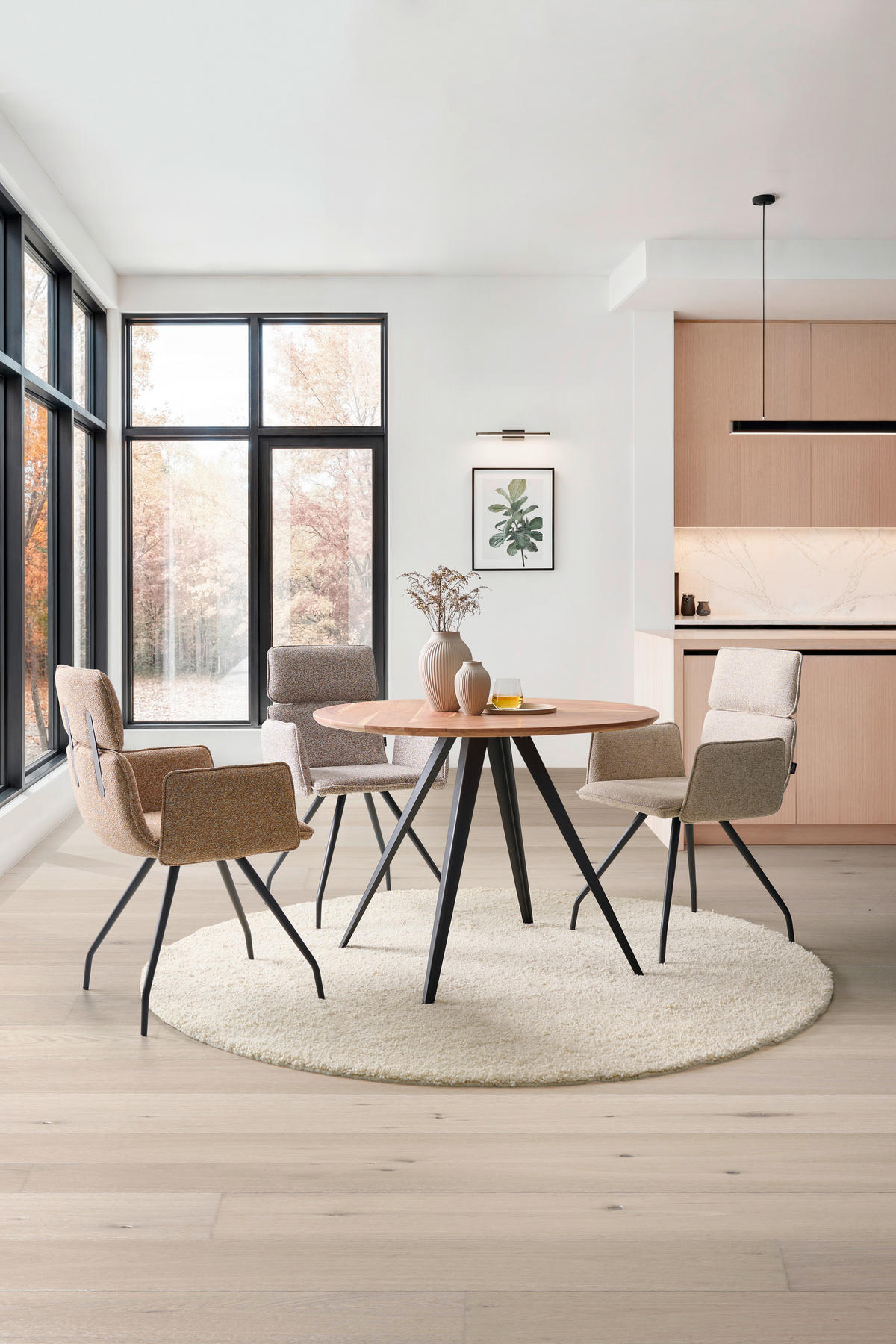 ESSTISCH in Holz, Metall 100/100/76 cm  - Schwarz/Akaziefarben, LIFESTYLE, Holz/Metall (100/100/76cm) - Landscape