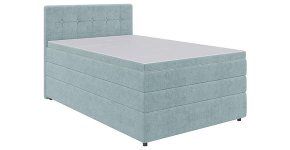BOXSPRINGBETT 120/200 cm  in Hellblau  - Schwarz/Hellblau, KONVENTIONELL, Kunststoff/Textil (120/200cm) - Carryhome