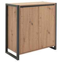 KOMODA, barve hrasta  - barve hrasta/antracit, Konvencionalno, leseni material (80/88/40cm) - MID.YOU