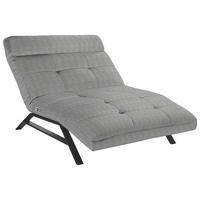 RELAXLIEGE in Cord Grau  - Schwarz/Grau, Design, Textil/Metall (120/54-113/158-198cm) - Pure Home Lifestyle