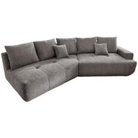 BIGSOFA Bouclé Anthrazit  - Anthrazit/Schwarz, MODERN, Kunststoff/Textil (323/91/155cm) - Livetastic