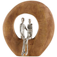 SOCHA - prírodná farba/strieborná, Lifestyle, kov/drevo (24/25/9cm) - Ambia Home