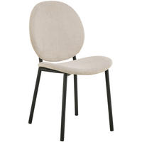 STUHL  in Stahl Struktur  - Beige/Schwarz, Trend, Textil/Metall (87/57,5/50cm) - MID.YOU