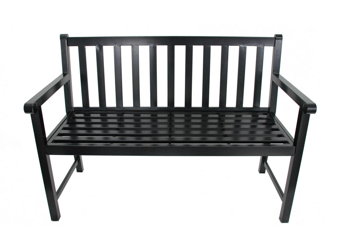 BANCĂ DE GRĂDINĂ in negru  - negru, Lifestyle, metal (122/58/88cm)