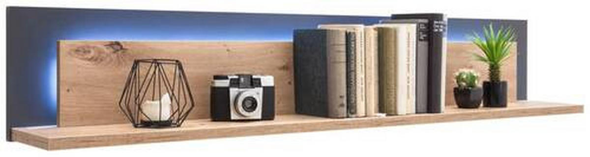 WANDBOARD in 139/24/20 cm Anthrazit, Eichefarben  - Eichefarben/Anthrazit, Design, Holzwerkstoff (139/24/20cm) - Livetastic