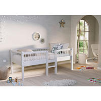 SPIELBETT Buche massiv 90/200 cm Weiß  - Naturfarben/Weiß, MODERN, Holz (90/200cm) - MID.YOU