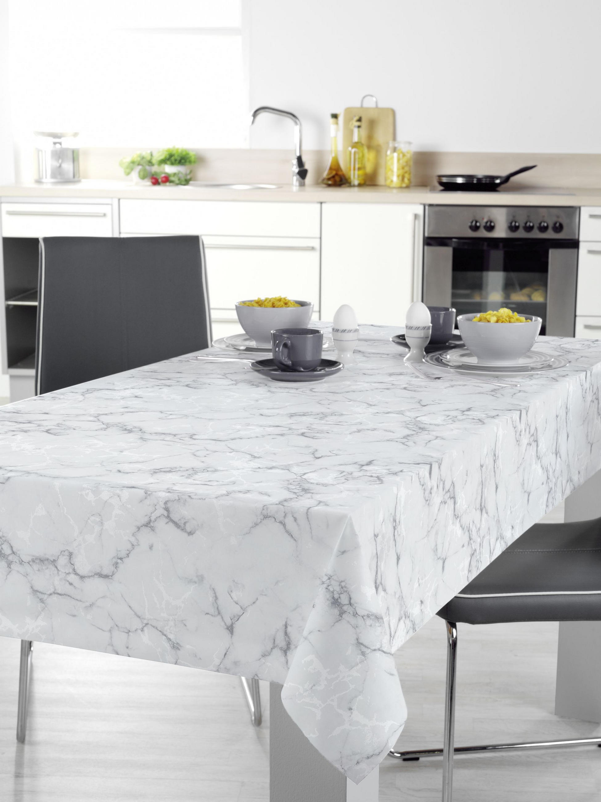 TISCHDECKE Milano Kunststoff Hellgrau 140/220 cm  - Hellgrau, Basics, Kunststoff (140/220cm) - Esposa
