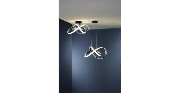 LED-DECKENLEUCHTE Indigo - Schwarz, Design, Kunststoff/Metall (30/15/29cm) - Ambiente
