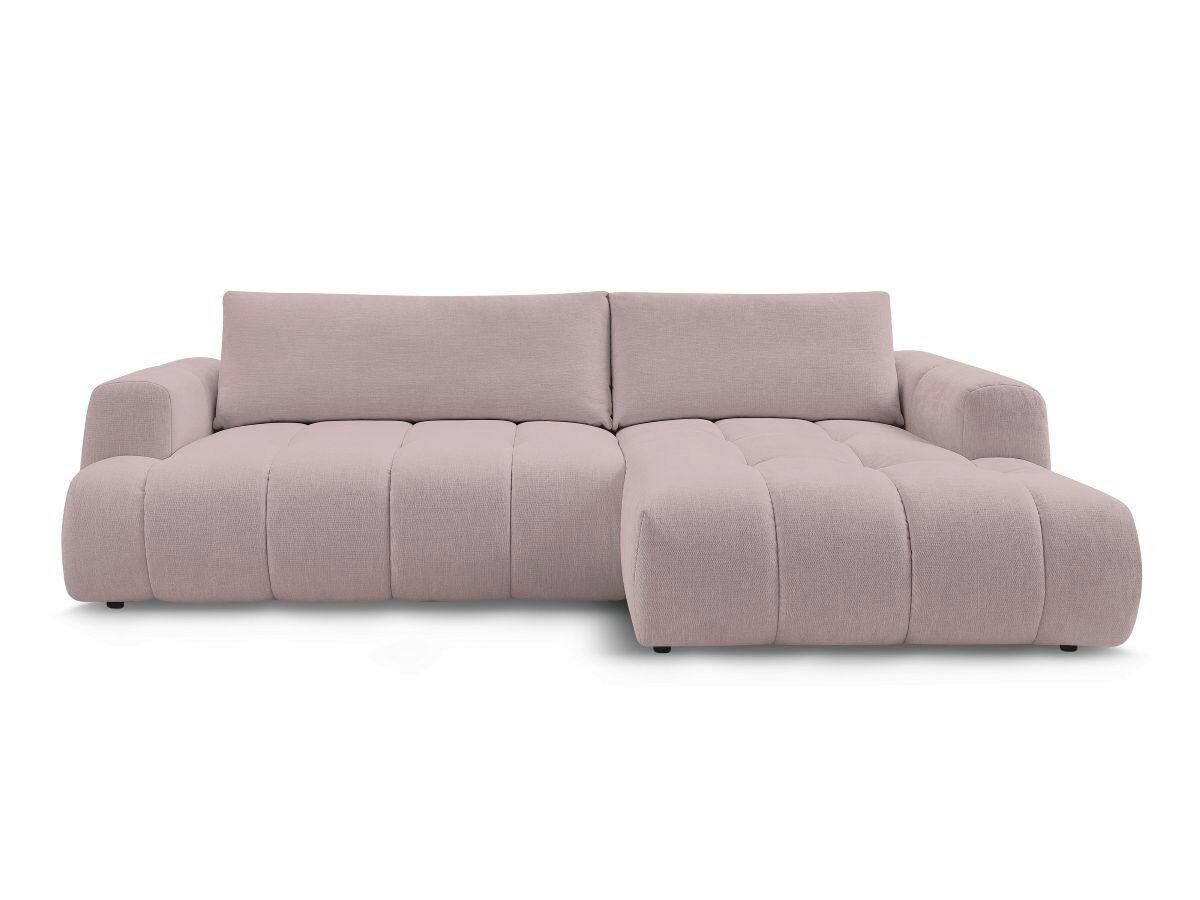 ECKSCHLAFSOFA FUJI Leinenoptik Pink  inkl.  - Pink/Schwarz, MODERN, Kunststoff/Textil (292/160cm)