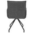 ARMLEHNSTUHL   Webstoff, Mikrofaser  - Anthrazit/Schwarz, Design, Textil/Metall (60/92/60cm) - Linea Natura