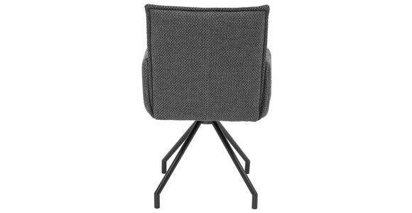 ARMLEHNSTUHL   Webstoff, Mikrofaser  - Anthrazit/Schwarz, Design, Textil/Metall (60/92/60cm) - Linea Natura
