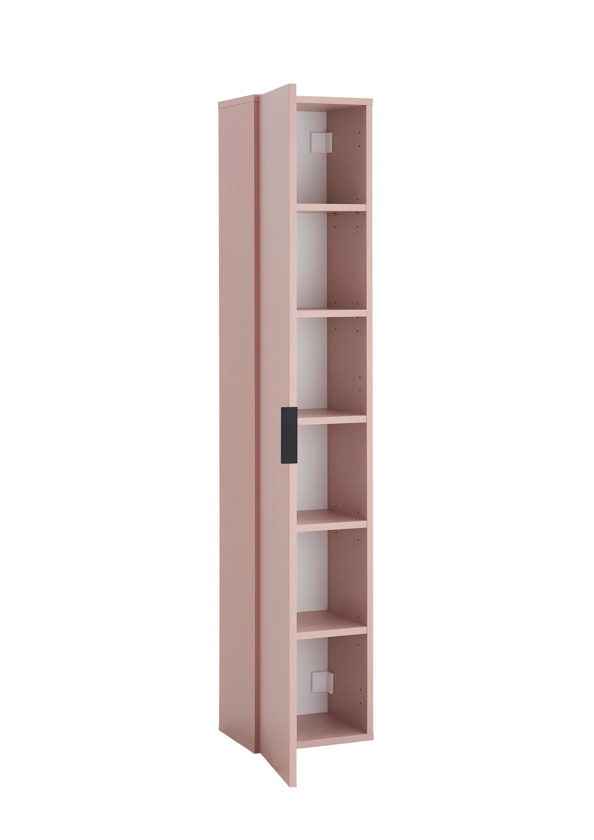 HOCHSCHRANK 30/150/25 cm  - Schwarz/Rosa, Trend, Holzwerkstoff/Metall (30/150/25cm) - MID.YOU
