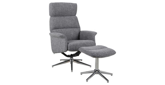 RELAXSESSELSET Webstoff    - Chromfarben/Grau, Design, Textil/Metall (74/106-96/72-101cm) - Carryhome