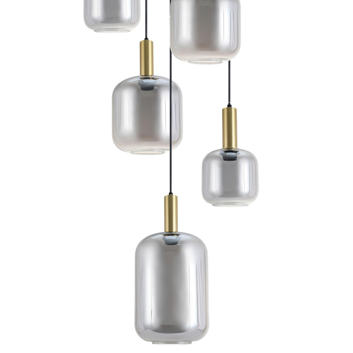 ZÁVĚSNÉ SVÍTIDLO,  58/150/53 cm - černá/barvy zlata, Design, kov/sklo (58/150/53cm) - Dieter Knoll
