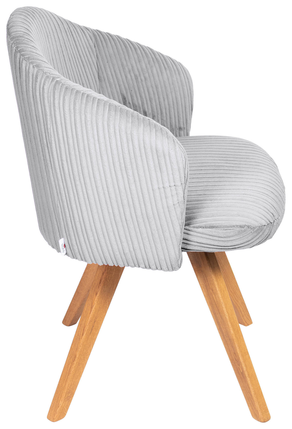 ARMLEHNSTUHL  in Feincord  - Eichefarben/Hellgrau, KONVENTIONELL, Holz/Textil (61/82/59cm) - Stylife