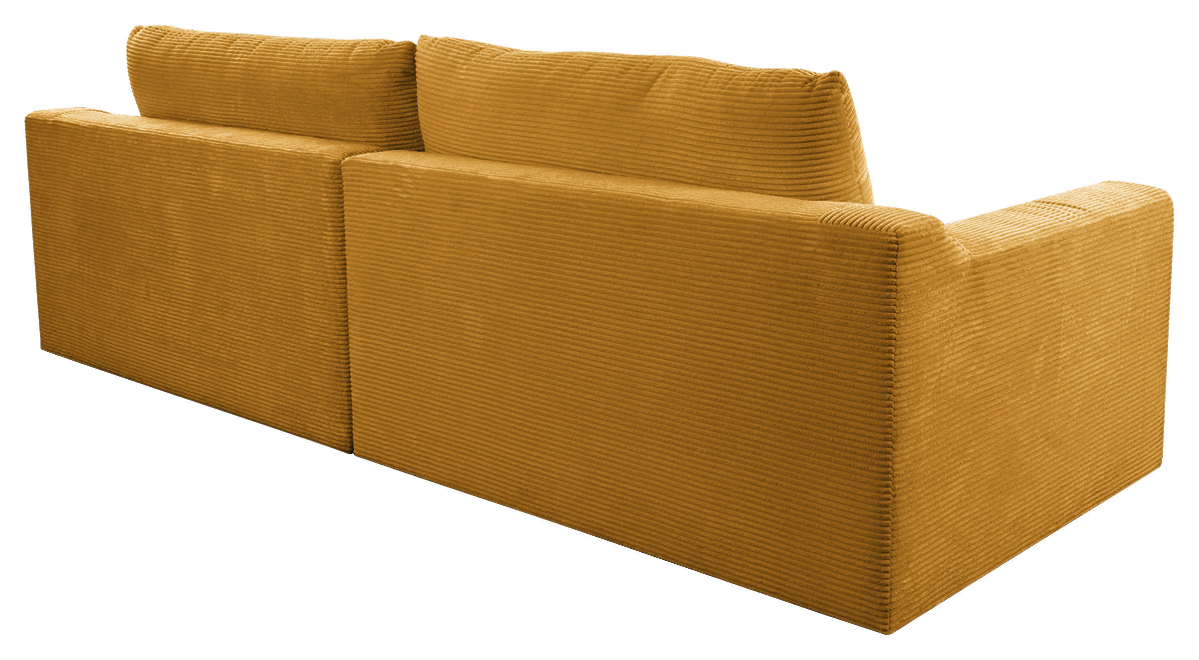 BIGSOFA in Cord Senfgelb  - Senfgelb/Schwarz, Design, Kunststoff/Textil (276/90/109cm) - Sit & More