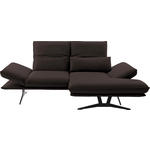ECKSOFA  in Echtleder Braun  210/130 cm  - Schwarz/Braun, Design, Leder/Metall (210/130cm) - Dieter Knoll