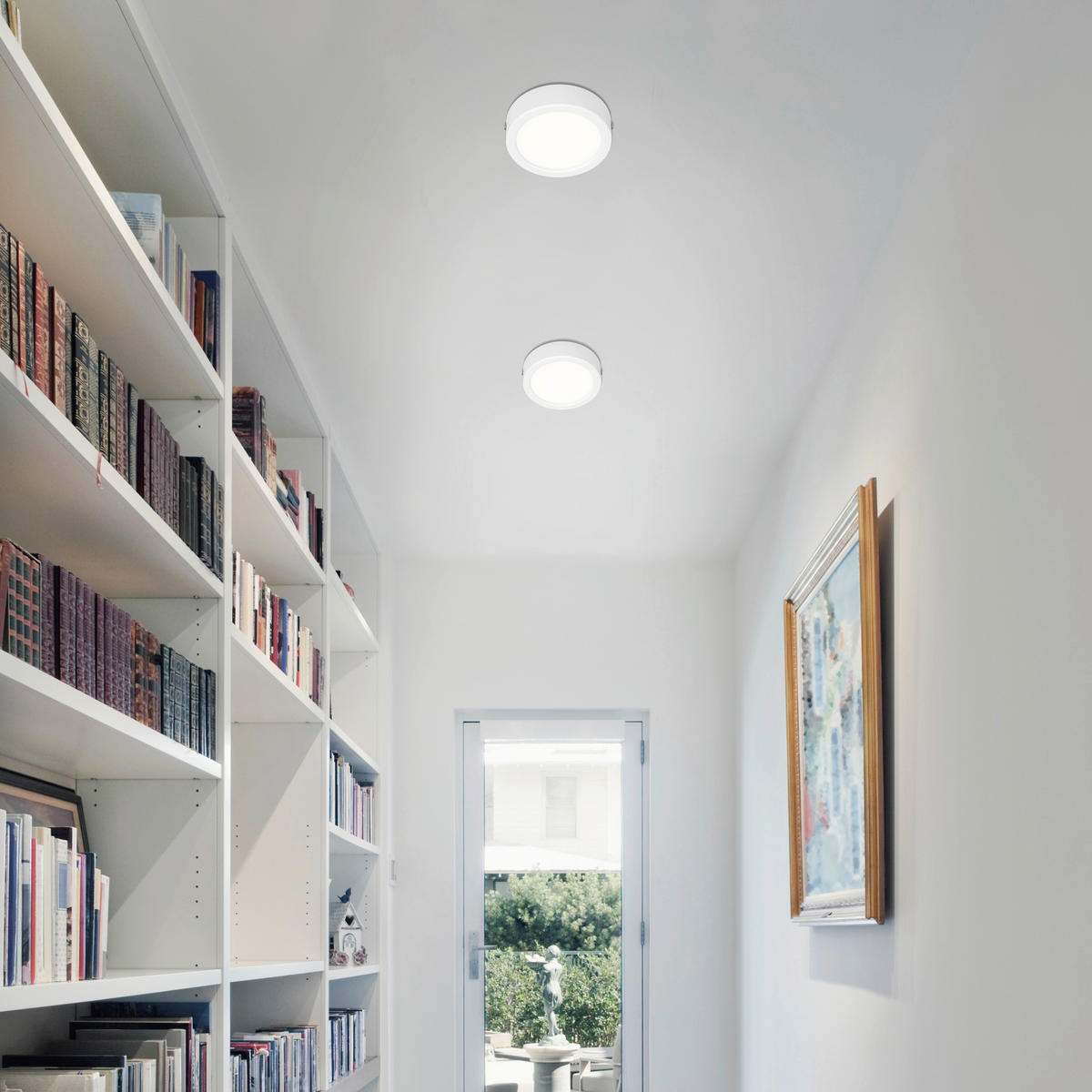 STROPNÉ LED SVIETIDLO, 12,0/3,2 cm  - biela, Design, plast (12,0/3,2cm)