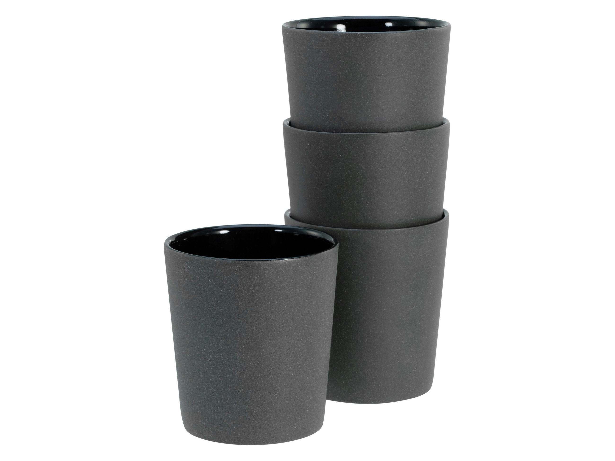 KAFFEEBECHERSET Futuro 4-teilig  - Schwarz, Basics, Keramik (22,5/22,5/13,5cm) - Creatable