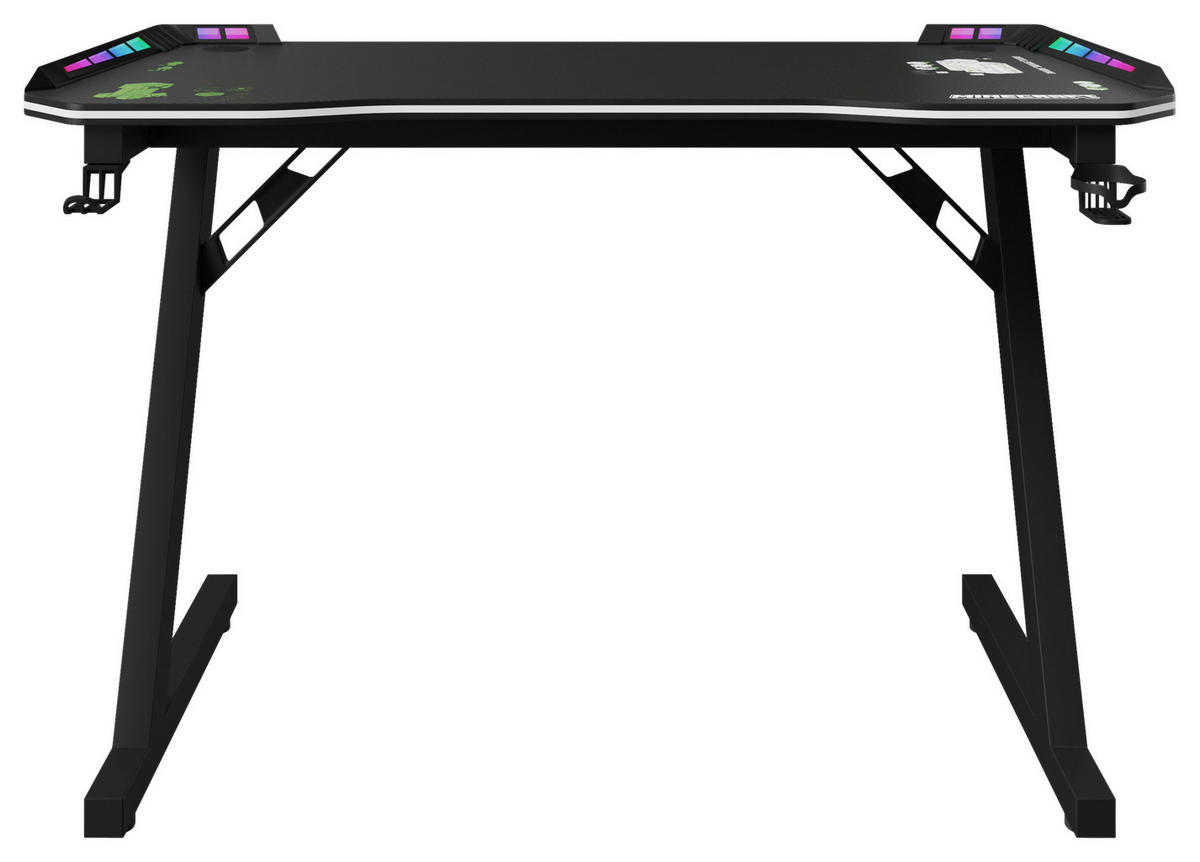 GAMINGTISCH 120/60/74 cm  in Schwarz  - Schwarz, MODERN, Holzwerkstoff/Metall (120/60/74cm) - Minecraft