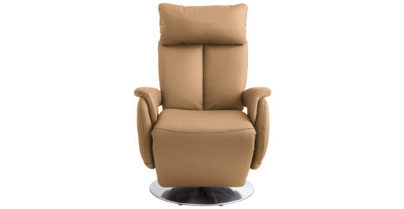 RELAXSESSEL in Leder Cappuccino  - Edelstahlfarben/Cappuccino, KONVENTIONELL, Leder/Metall (78/113/81cm) - Cantus