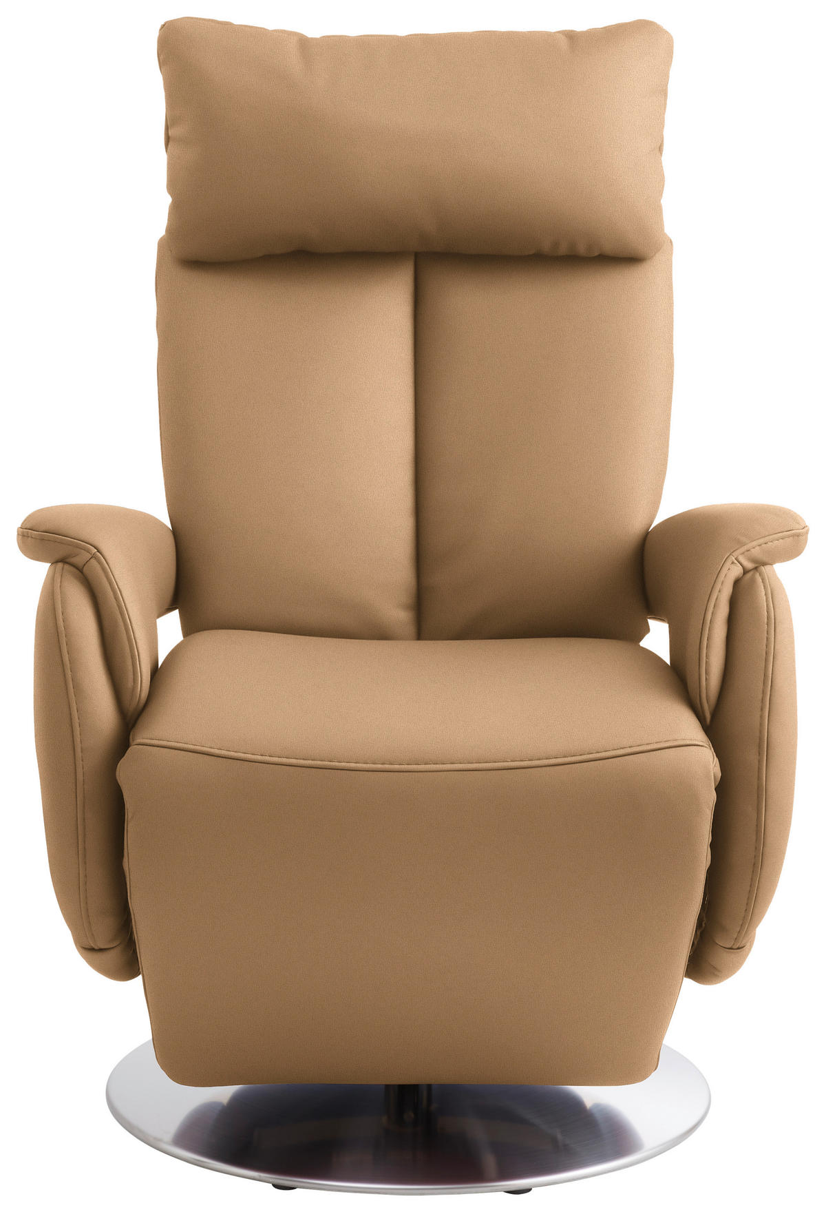 RELAXSESSEL in Leder Cappuccino  - Edelstahlfarben/Cappuccino, Konventionell, Leder/Metall (78/110/81cm) - Cantus