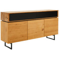 SIDEBOARD 160/86/40 cm  - svart/ekfärgad, Design, metall/trämaterial (160/86/40cm) - MID.YOU