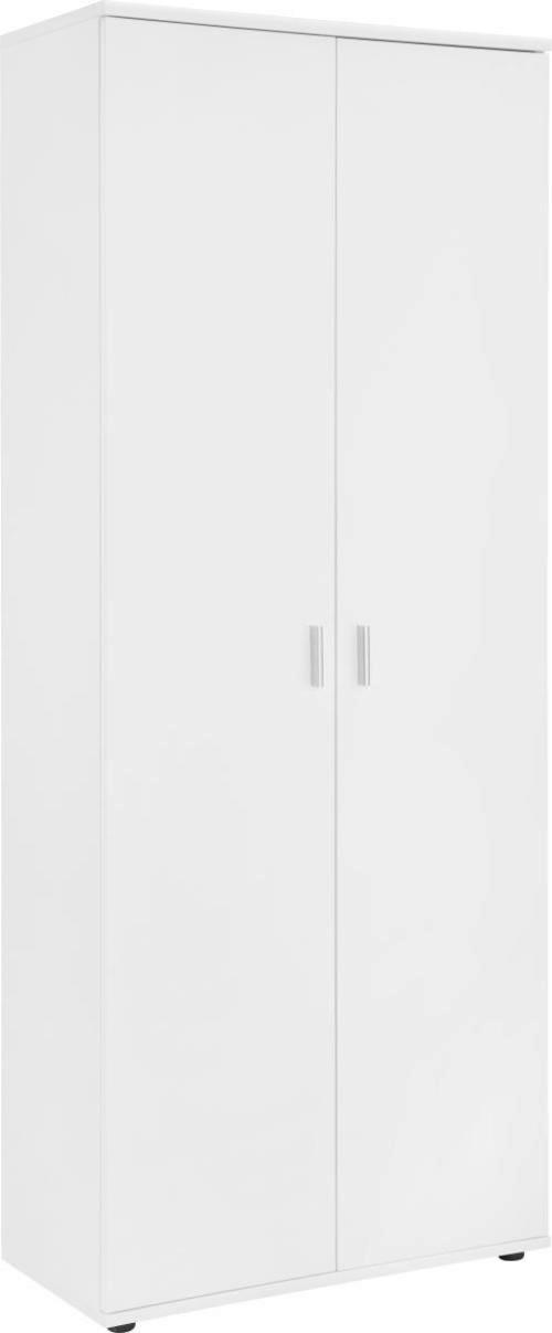 SCHUHSCHRANK Weiß  - Silberfarben/Weiß, Design, Holzwerkstoff/Kunststoff (69/176/34cm)