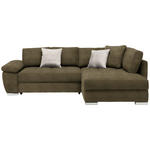 ECKSOFA in Webstoff Olivgrün  276/212 cm  - Chromfarben/Hellgrau, Design, Kunststoff/Textil (276/212cm) - Carryhome