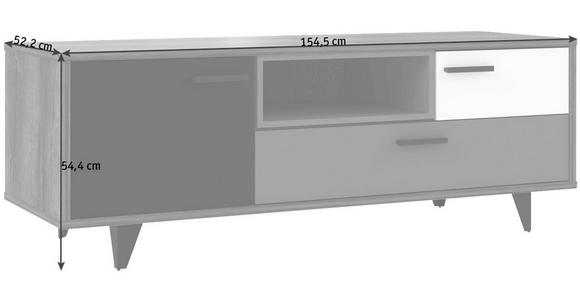 TV-ELEMENT 155/54/52 cm - Schlammfarben/Eichefarben, Design, Holzwerkstoff/Kunststoff (155/54/52cm) - Carryhome