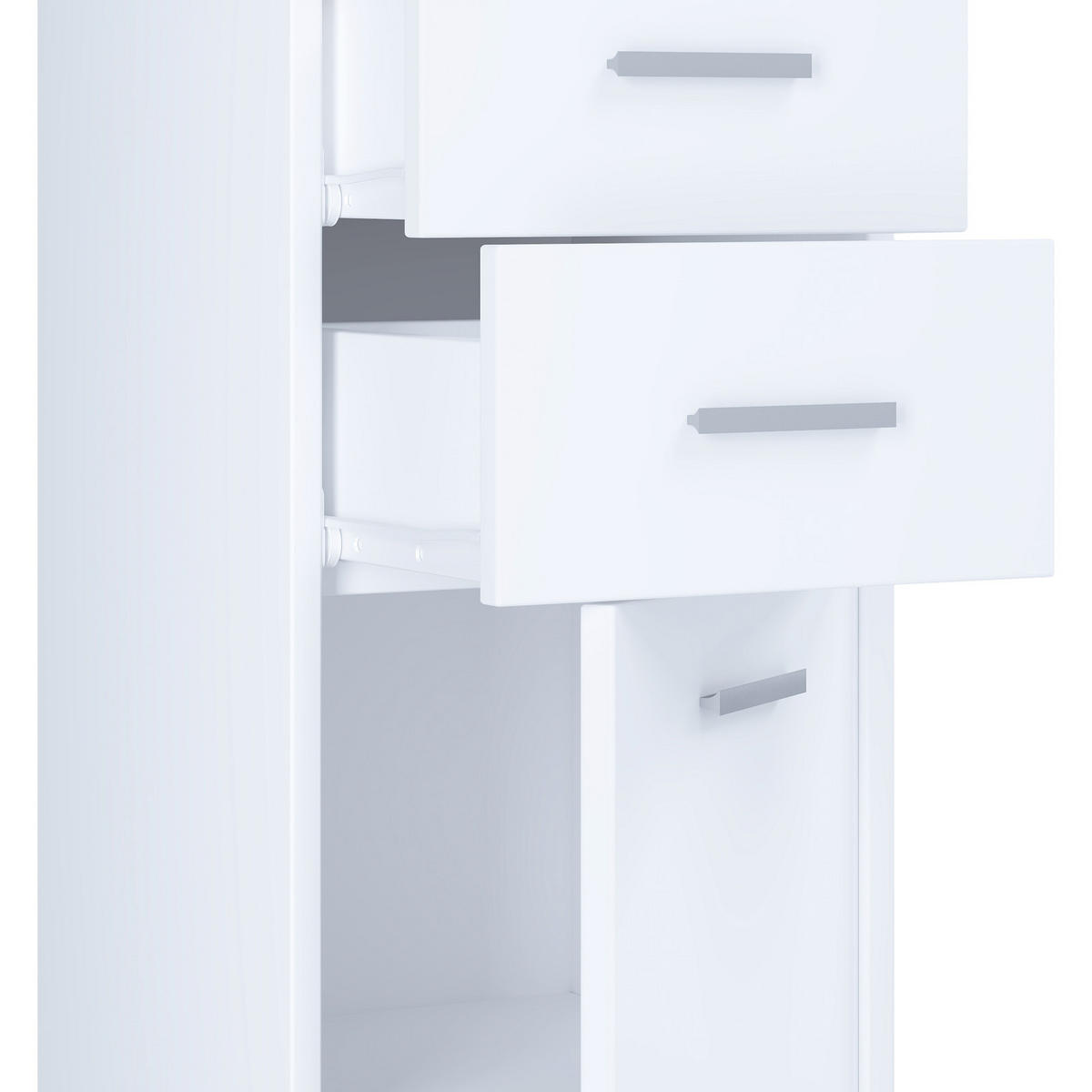 BYRÅ 32/97/28 cm  - vit/ekfärgad, Modern, metall/trämaterial (32/97/28cm) - MID.YOU