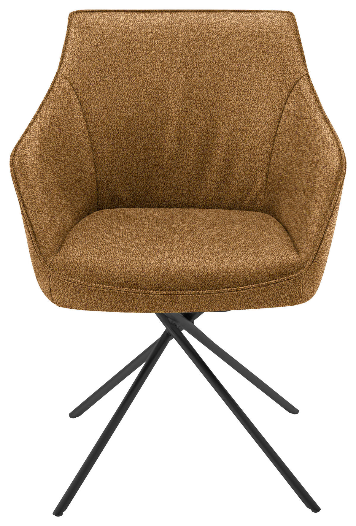 ARMLEHNSTUHL  in Nickel Flachgewebe  - Currygelb/Schwarz, Design, Textil/Metall (60/84/67cm) - Koinor
