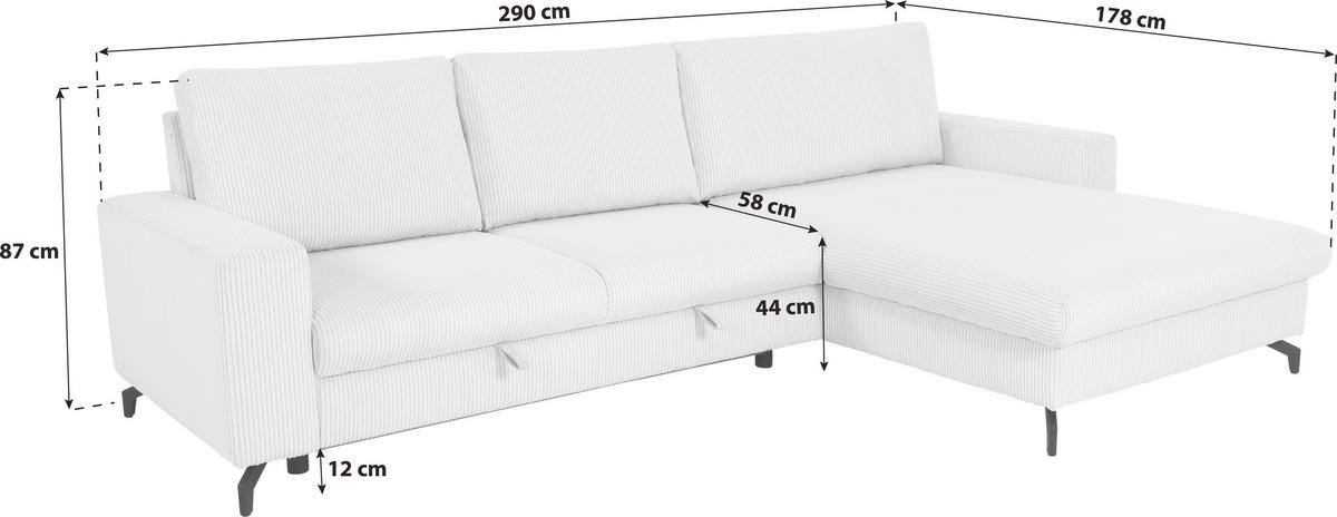 ECKSOFA Senfgelb  - Senfgelb, Trend, Textil (290/178cm) - P & B