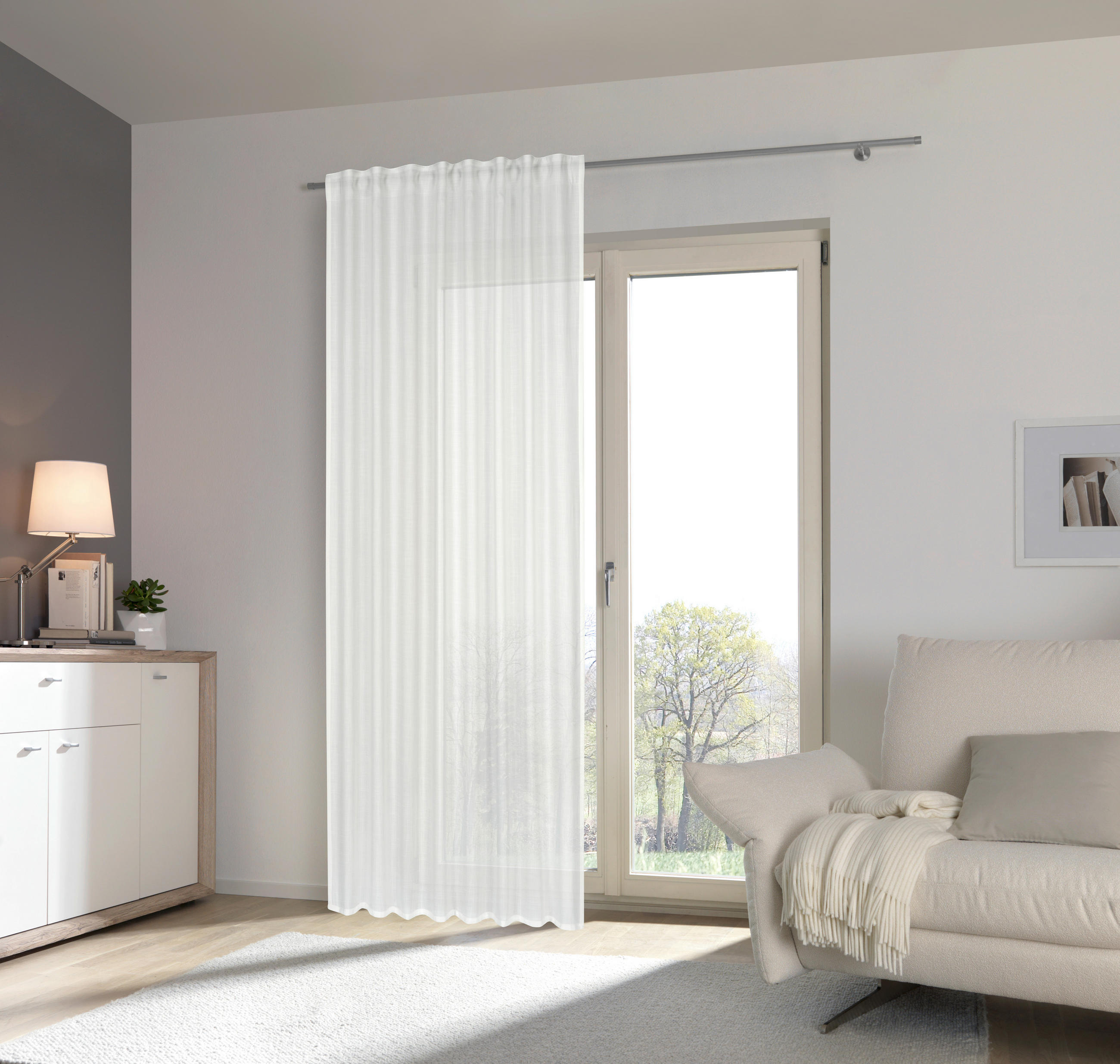 HOTOVÝ ZÁVES, polopriehľadné, 135/245 cm - krémová, Basics, textil (135/245cm) - Esposa