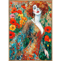 OBRAZ NA SKLE, květiny, ženy, 50/70 cm  - barvy dubu/vícebarevná, Lifestyle, kompozitní dřevo/sklo (50/70cm) - Monee
