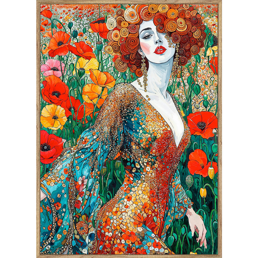 Monee OBRAZ NA SKLE, květiny, ženy, 50/70 cm