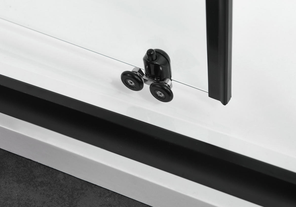 DUSCHKABINE 78,5-90/190/78,5-90 cm  in Schwarz  - Schwarz, KONVENTIONELL, Glas/Metall (78,5-90/190/78,5-90cm) - Sanotechnik