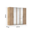 DREHTÜRENSCHRANK 251/223/60 cm 5-türig Sonoma Eiche  - Silberfarben/Sonoma Eiche, Design, Glas/Holzwerkstoff (251/223/60cm) - Novel