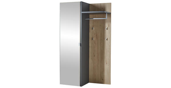 GARDEROBE - Eichefarben/Graphitfarben, Design, Glas/Holzwerkstoff (157/202/45cm) - Voleo