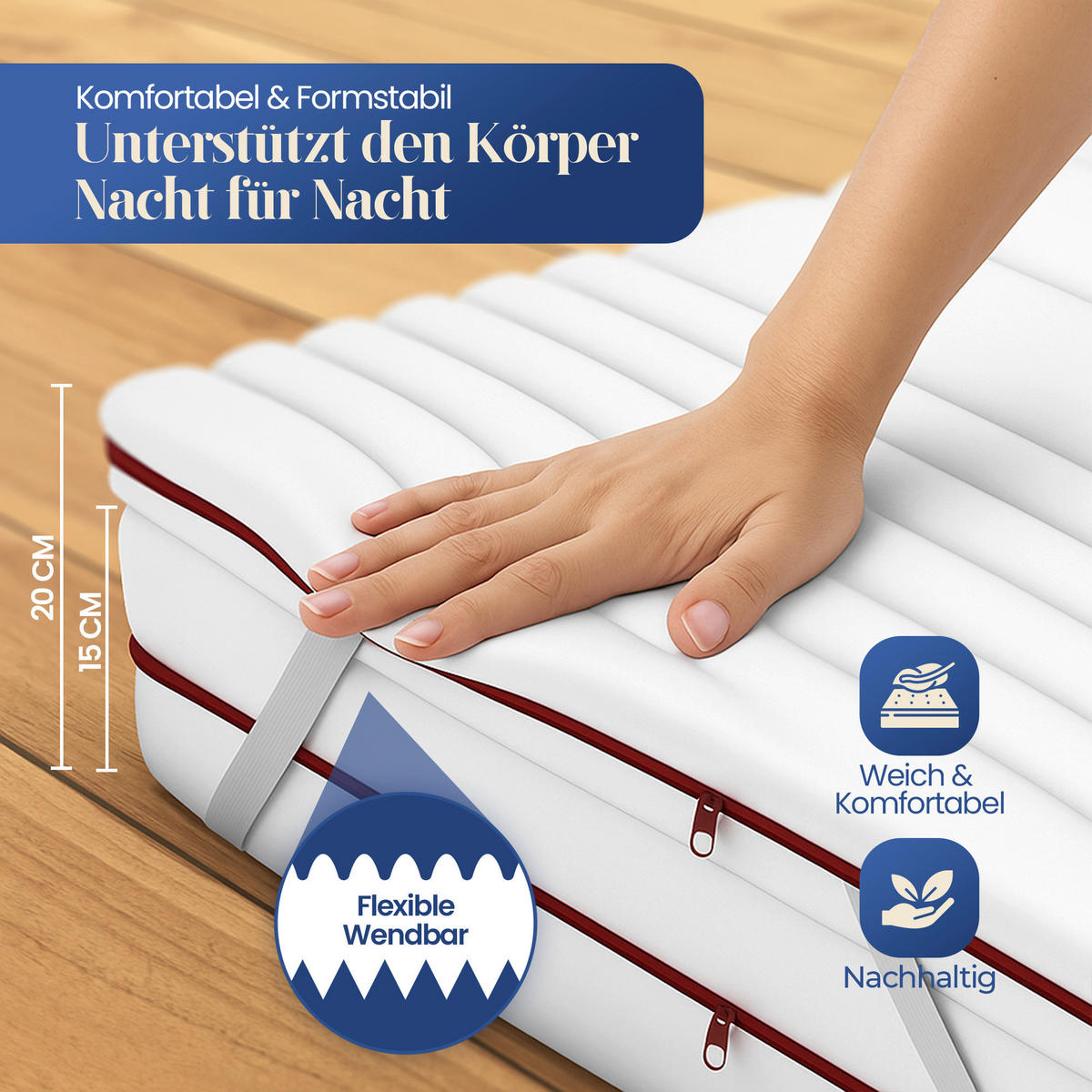 MATRATZENSET 100/200 cm  - Weiß, Basics, Textil (100/200cm) - Chameo