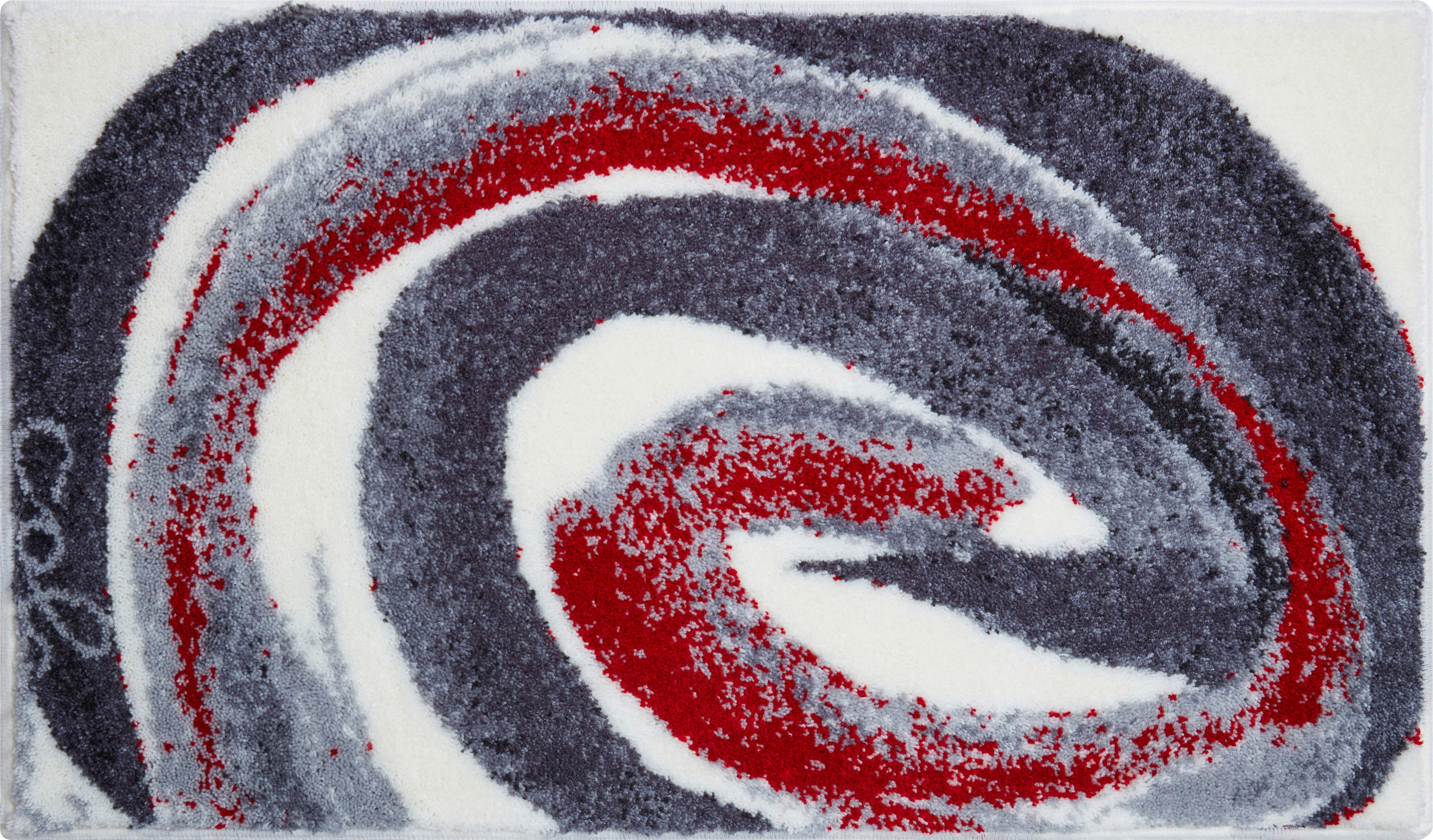 BADTEPPICH Grau, Rot 60/100 cm - Rot/Grau, Basics, Kunststoff/Textil (60/100cm) - Grund