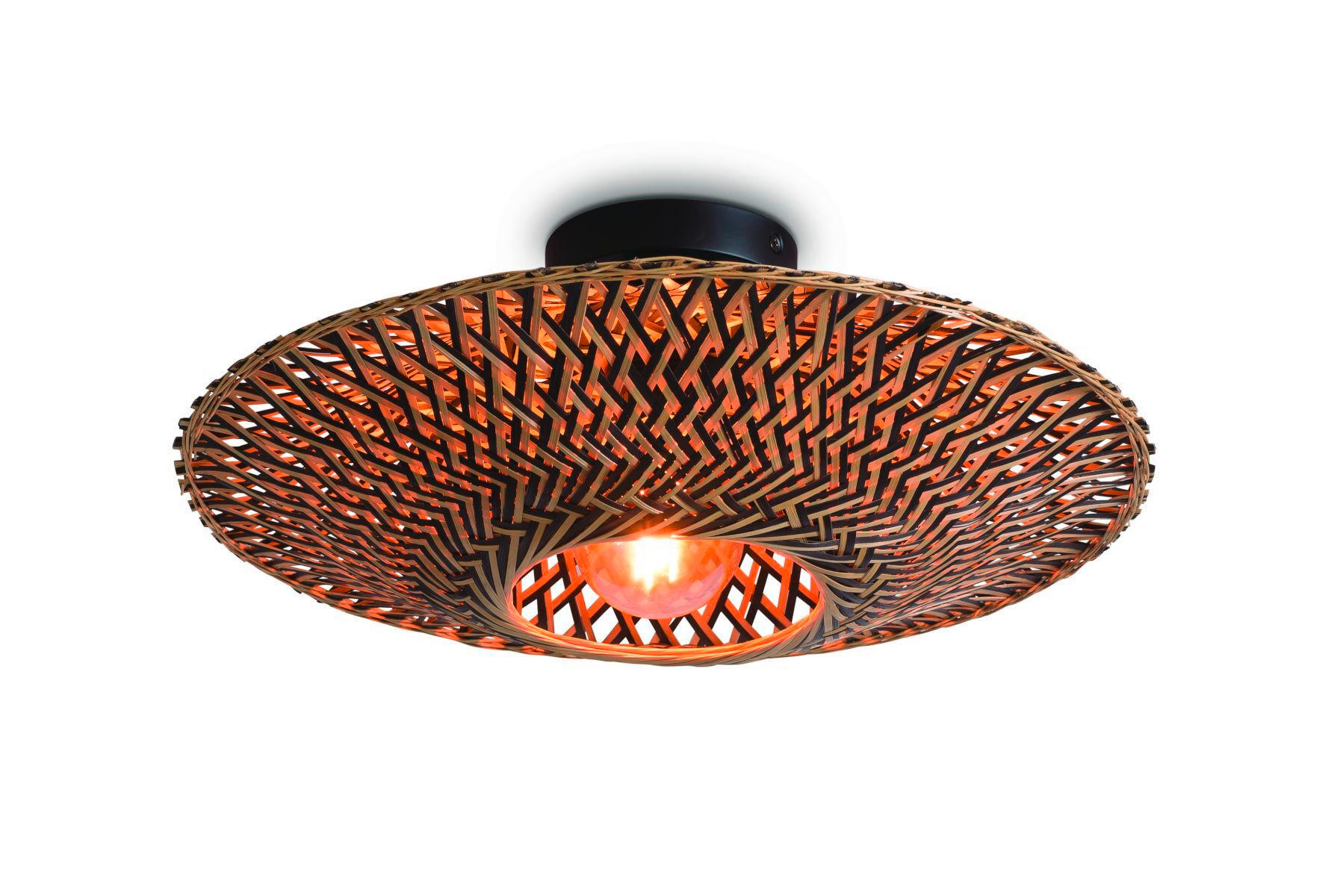 TAKLAMPA Bali 47/26 cm  - ljusbrun/svart, Natur, metall/naturmaterial (47/26cm) - Good & Mojo