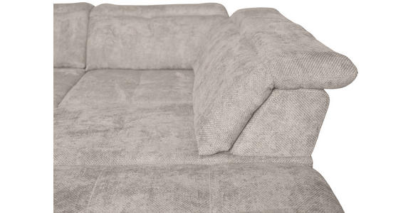 WOHNLANDSCHAFT Creme Struktur  - Creme/Schwarz, KONVENTIONELL, Textil/Metall (188/357/253cm) - Carryhome