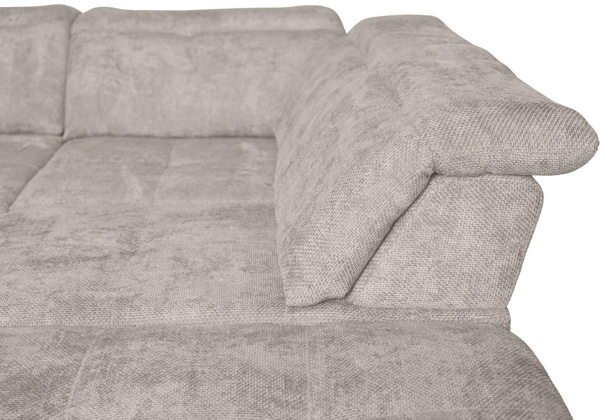 WOHNLANDSCHAFT in Struktur Creme  - Creme/Schwarz, KONVENTIONELL, Textil/Metall (188/357/253cm) - Carryhome