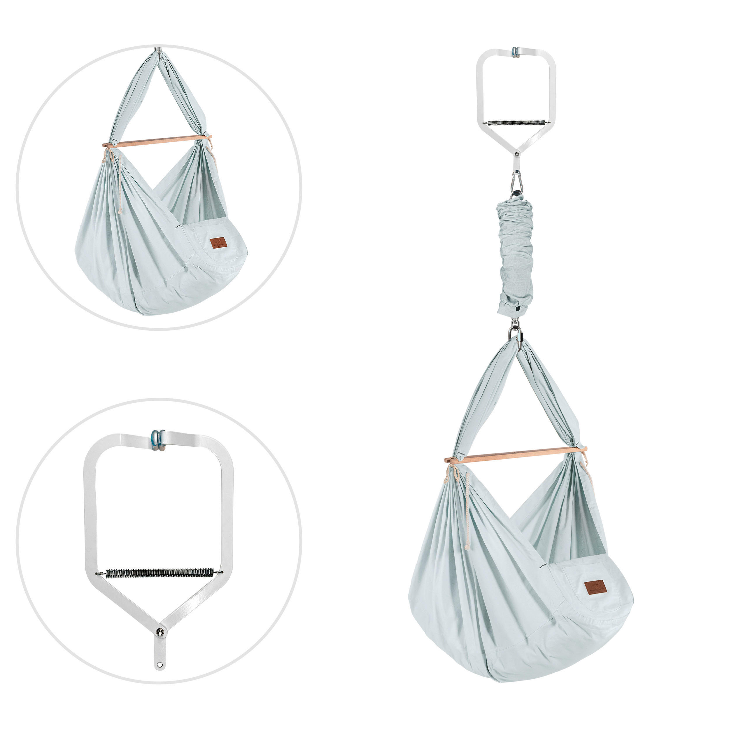 VISEĆA KOLIJEVKA ORGANIC AIRGREY - svijetlo siva, Basics, metal/tekstil (30/166/137cm) - SCHMUSEWOLKE