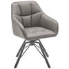 ARMLEHNSTUHL  in Eisen Lederlook  - Schwarz/Grau, LIFESTYLE, Textil/Metall (58.5/82.5/54.5cm) - MID.YOU