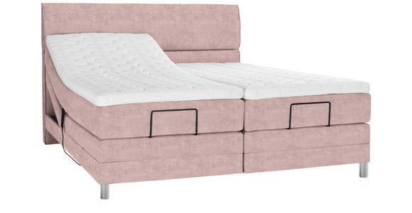 BOXSPRINGBETT 180/200 cm  in Altrosa  - Chromfarben/Altrosa, KONVENTIONELL, Kunststoff/Textil (180/200cm) - Voleo