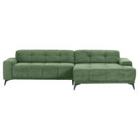 ECKSOFA in Cord Olivgrün  - Schwarz/Olivgrün, Konventionell, Textil/Metall (295/165cm) - Carryhome