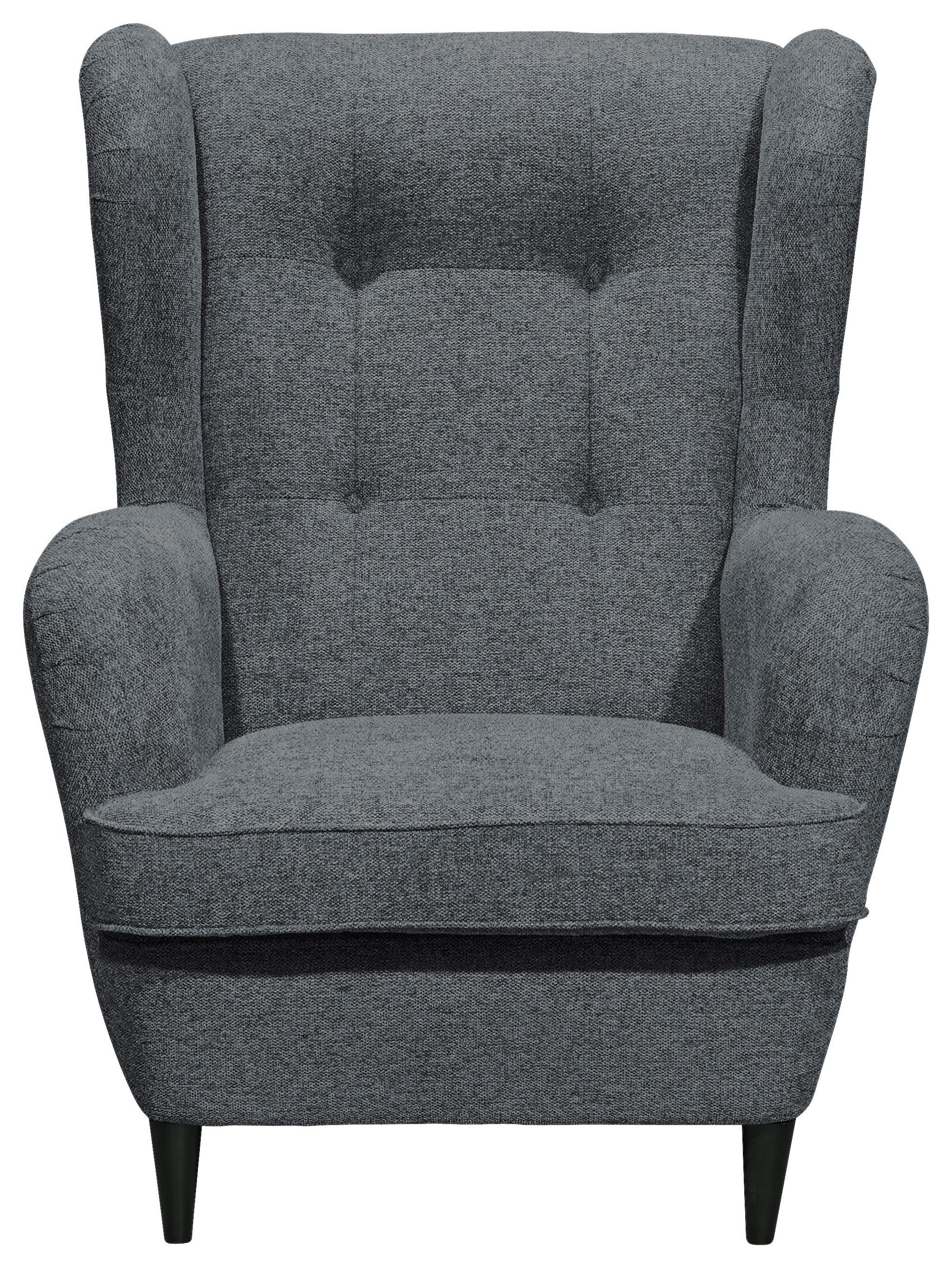 OHRENSESSEL Webstoff Anthrazit, Schwarz  - Anthrazit/Schwarz, Basics, Holz/Textil (78/102/98cm) - Carryhome